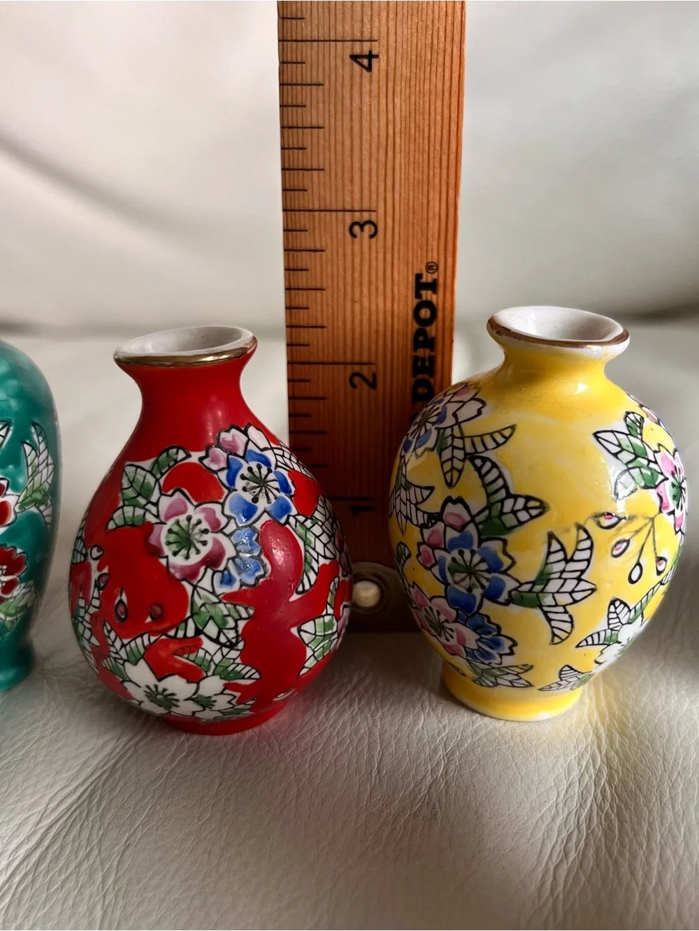Decorative Mini Floral Bud Vase Set of 6 Vintage Japanese Style